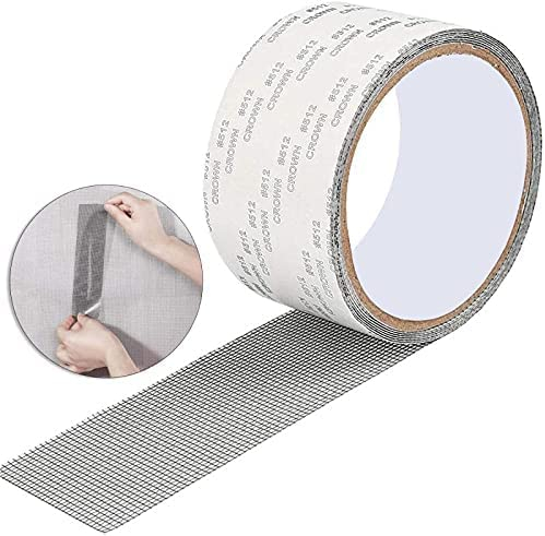 MIZT Reparaturband für Fliegengitter Fiberglas Klebeband Reparaturband Fensterband für Insektenfenster 5 cm x 200 cm, grau