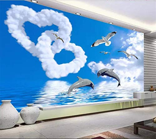 Benutzerdefinierte Tapete 3D Fototapeten Herz Der Ägäis Wohnzimmer Schlafzimmer Tv Hintergrund Fototapete 3D Wallpaper,250 * 175Cm