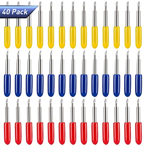 40PCS Replacement Cutting Blades Compatible with Cricut Explore Air 2/Air 3/Maker/Maker 3/Expression - 20PCS Standard, 10PCS Fine Point, 10PCS Deep Point Blades