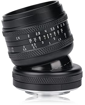 AstrHori 50mm F1.4 Objektiv mit großer Blende Full-Frame-Handbuch 2-in-1-Neigungsobjektiv Miniatur-Modelleffekt, kompatibel mit Sony E-Mount Mirrorless Camera A7,A7R,A9,A6000,A6300,A6500,etc(Schwarz)