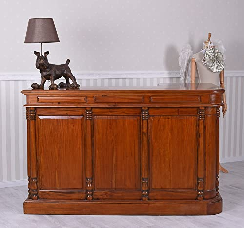 Weinbar Mahagoni Hausbar Barschrank Antik Tresen Bartheke Braun Kellerbar 170 cm MAR120L Palazzo Exklusiv