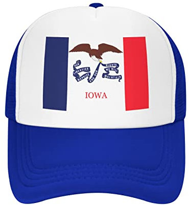 Lawenp Gorra de béisbol transpirable de Malla para adultos Con Bandera de Iowa USA, Gorra Informal