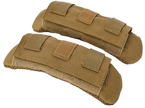 2 Pack Detachable Vest Shoulder Strap Pads Fit 2'' (Maximum 2.5'') Sling Bags Guitars Backpack Messenger Bag Shoulder Straps Comfort Soft Cushion Strap Pads for FCPC JPC Vests (Khaki)