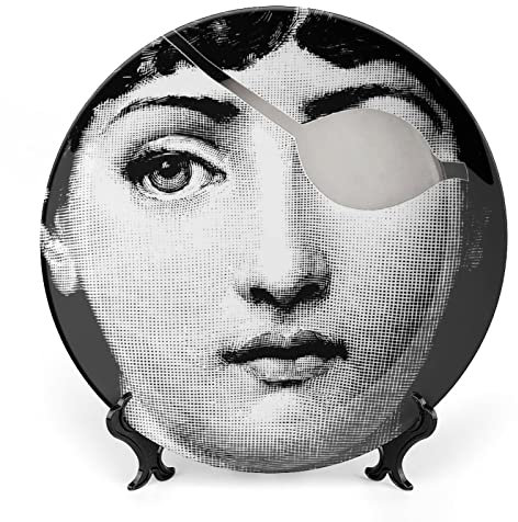 Lina Cavalieri Teller, Fornase dekorativer Teller, Make-up-Teller, Wanddekoration, inklusive Halterung und speziellem Federhaken,style-33,7inch