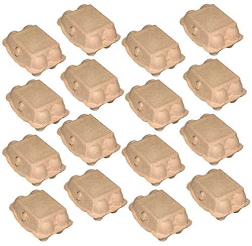 Happyyami 20 Stück Eierkartons Eierbox Papier Zellstoff Eierhalter 6er Eieraufbewahrungsboxen Leere Stapelbar Eierbehälter Recycelbar Eiereinsatz Eierschalen