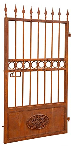 Biscottini Gartentor Außen Schmiedeeisen L 107 x T 8 x H 200 cm - Fein restauriertes Außentor - Eisentor für den Außenbereich und Gartenzaun
