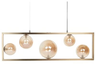 Beliani Industrielle Deckenleuchte Geometrische Lampe mit vielen Glühbirnen Metall Messing Geehi