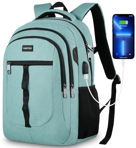 Mochila Escolar,Mochila Mujer Niña Mochila Portatil para Adolescente Estudiante Universidad Instituto Oficina Trabajo 15.6 pulgadas Verde