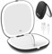 WOBSION Miroir de Poche Rechargeable, Miroir de Maquillage pour Voyage, Petit Grossissant 1x/10x Miroir Lumineux pour Femme, Double Face Lumière Dimmable LED Miroirs pour Sacs à Main, 10cm, Noir