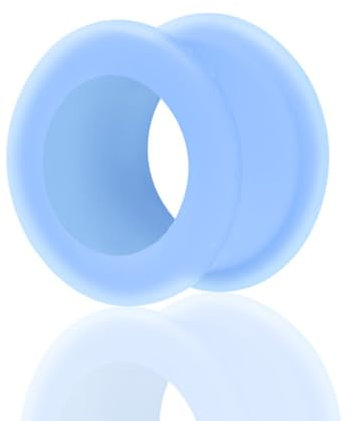 Taffstyle Flesh Tunnel Ohr Ear Plug Ohrpiercing Farbiger Silikon Flexibel 8mm Hellblau