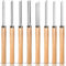Hanpex Wood Turning Tools Set, Manganese Steel (65Mn) Lathe Turning Tools with Hardwood Handles, Lathe Chisel Set for Beginner to Intermediate - 8 Piece