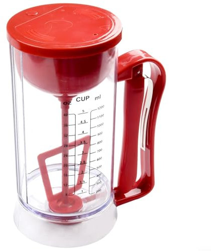 Homefurnishmall Teigmischer, elektrischer Pfannkuchen-Teigmixer, 1,2 l Teigspender mit abgestufter Linie für Pfannkuchen, Cupcakes, Waffelteig, 4W133Z25R8VNSN3EK7Q1