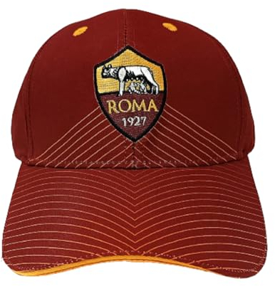 Sfiziosa Cappello Tifoso Calcio Roma Giallorosso con Visiera Misura Adulto Regolabile