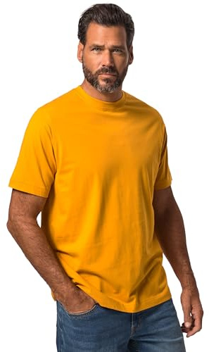 JP 1880 Herren große Größen Übergrößen Menswear L-8XL T-Shirt, Basic, Rundhals, gekämmte Baumwolle Curry XL 702558620-XL