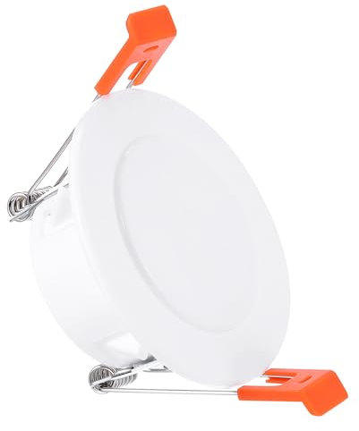 PATIKIL 3.1 Spring Ceiling Cover Plate, Recessed Light Trim Wall Mount Downlight Hole Cap Decorative Panel with Buckle Suitable for 2.4-2.7inch Round Hole Glass Ceiling Openings, White