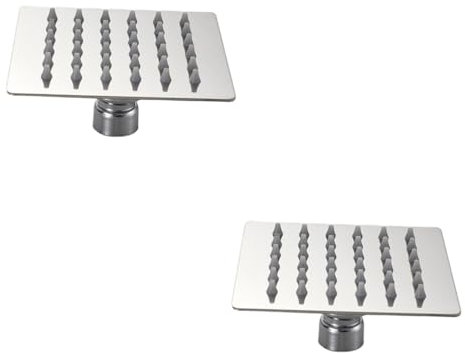 Hoement 2 Stücke 4 Edelstahl Dusche Hochdruck Quadrat Regen Dusche Wasserfall Wirkung Silber