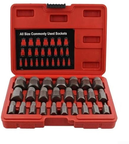 Juego de 25 extractores de tornillos, juego de brocas de metal izquierdo para quitar tornillos pelados y pernos rotos, juego de extractor de tornillos rotos, kit de extractor de pernos rotos