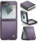 Rerzoiro for Samsung Galaxy Z Flip 6 Case, Premium PU Leather Case Anti Scratch Slim Phone Shockproof Protective Phone Cover for Samsung Galaxy Z Flip6, Purple