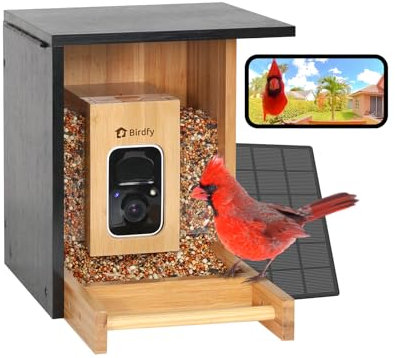 Birdfy Smart Bird Feeder with Camera Solar Powered Bamboo Mini Lite