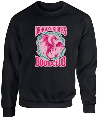 Hippowarehouse Dragon Riders Book Club Unisex Jumper Sweatshirt Pullover (Specific Size Guide in Description) Black