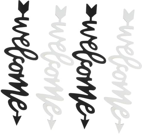 Cabilock 4pièces Décoratif Lettres Bienvenue pour Mariage Panneau Suspendu pour Entrée Restaurant Maison Minimaliste Et