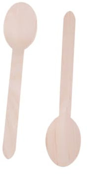 FELTECHELECTR 20pcs Small Dessert Spoons Beech Wood Wooden Spoons Long Handled for Craft DIY Art Projects
