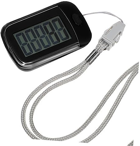 Toddmomy Portable Pedometer Clip on Waist Clip and Lanyard for Walking Seniors 3d Step and Mile Counter Small Black Pedometer for Outdoor Fitness