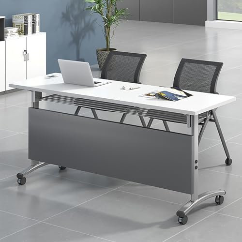 JXYQ Klappbarer Schreibtisch, klappbarer Konferenztisch, rechteckiger rollbarer multifunktionaler Computertisch für das Büro (Farbe: D, Größe: 120 x 40 x 75 cm)