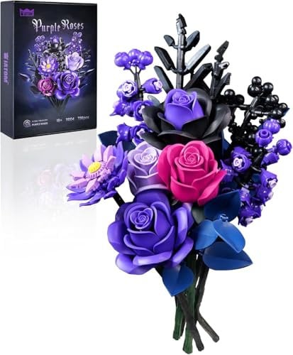 Millionspring Lila Rosenstrauß-Bausatz, Lila Künstliche Rosen, Geschenke für Sie zum Geburtstag, Jahrestag, Muttertag, Weihnachten, Heimdekoration