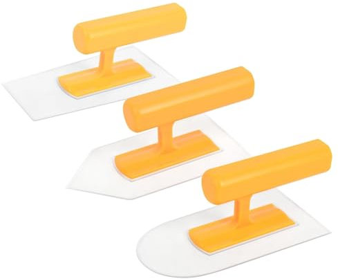 Terphadp Kit di Cazzuole di Plastica, Cazzuole di Finitura Rotonde, Quadrate e con Punta, 3 Pezzi, Piccole e Leggere, In Plastica per Finitura