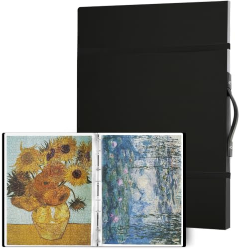 URHELPER Puzzle-Aufbewahrungsordner, 20 Seiten innen, schwarz, tragbar (Schwarz, 1000 Stück)