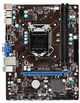 Carte mère Fit for MSI H81M-E33 LGA 1150 Micro ATX Intel Cartes mères d'ordinateur
