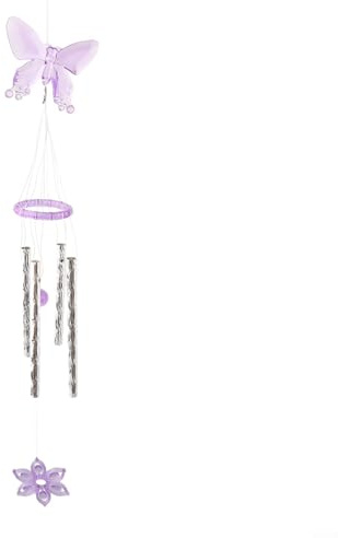 Outdoor-Windspiel mit Schmetterlings-Ornament und Metallröhren für Hof und Garten, verschönert die Heimdekoration mit entspannenden Klängen