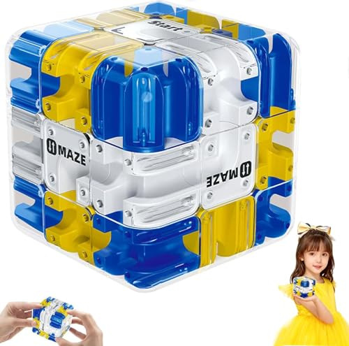 Labyrinth Kugel Komplexes Puzzle Mit Rollenden Kugeln, Großer Labyrinth 3D Puzzle Würfel, Zauberwürfel Spielzeug Interaktives,EIN interaktives Denkspiel für Erwachsene und Kinder