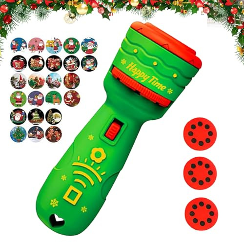 Esncddym Kids Projector Flashlight - Projection Torch Toy,Christmas Flashlights for Kids | for Christmas Holiday Party Favors Boys Girls Ages 4-12 Home Nursery Kindergarten Travel