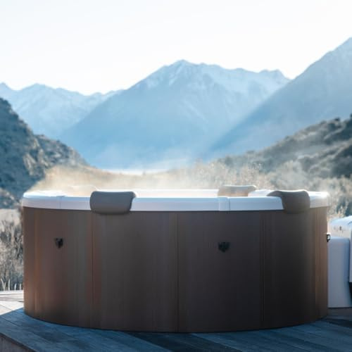 MSpa Rova 180 x 180 x 70 cm - Spa Gonflable pour 6 Personnes avec 130 Jets d'air & 8 Buses d'hydromassage, éclairage LED, Chauffage PTC jusqu'à 40°C, désinfection UVC, Rhino Tech 6 Couches