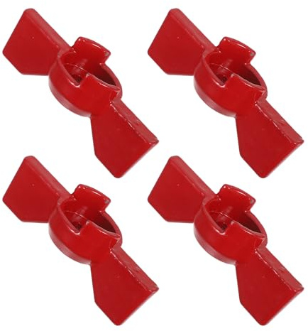 Wasserhahn Absperrventilgriff Kugelventilhebel 4 Stück 6x10mm | Aluminiumlegierung, Rotes Schmetterlingsdesign, Leicht Abnehmbar und Montierbar