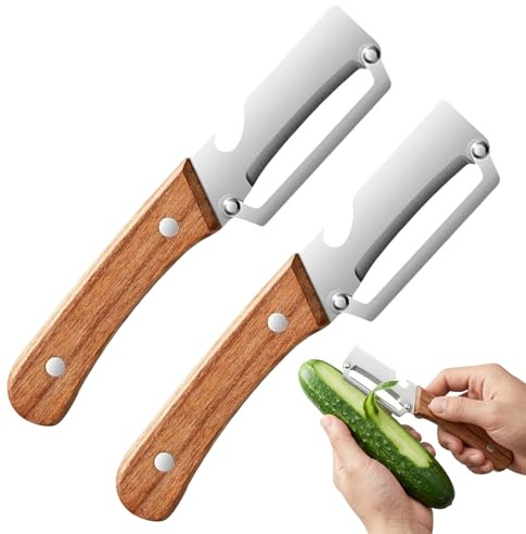 Meriviva 2 Pcs Multifunctional Vegetable Peeler, 2 in 1 Stainless Steel Fruit Vegetable Peelers for Kitchen with Bottle Opener Function for Vegetables Potatos Fruits