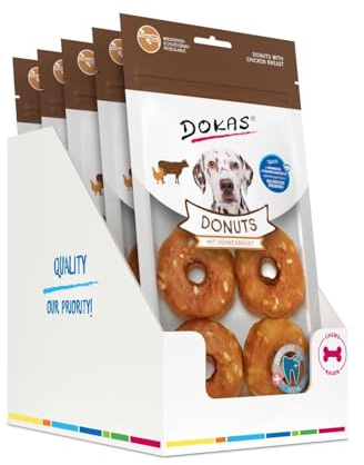 DOKAS - Donuts mit Hühnerbrust für Hunde, 5er Pack (5x160g)