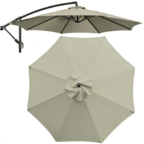 2.7m/3m/3.5m Toile de Parasol Déporté pour Parasol à Déport, 8 Baleines Rond Anti-UV Imperméable Tissu de Rechange(Bronze,3.5 m/11.5ft)