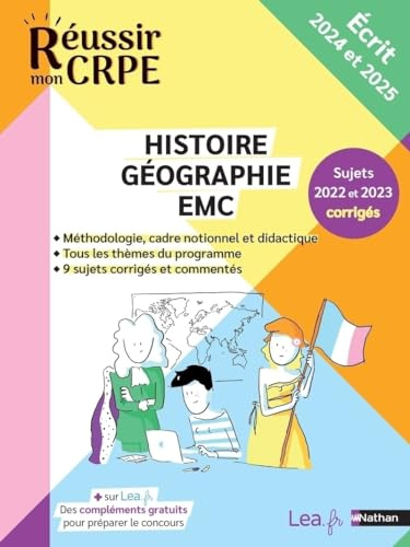 CRPE 2024-2025 Histoire Géographie EMC épreuve écrite d'application + sujets corrigés et ressources en ligne