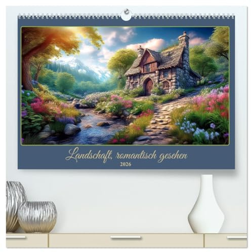 Landschaft romantisch gesehen (hochwertiger Premium Wandkalender 2026 DIN A2 quer), Kunstdruck in Hochglanz: Szenen einer heilen Welt (CALVENDO Natur)