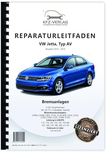VW Jetta 6 Typ AV 2010-2014 Bremsanlagen Bremsen System Reparaturanleitung