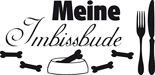 GRAZDesign Wandtattoo Futterplatz Hund Meine Imbissbude Wandaufkleber, Aufkleber Klebefolie, selbstklebend - 83x40cm / 070 schwarz