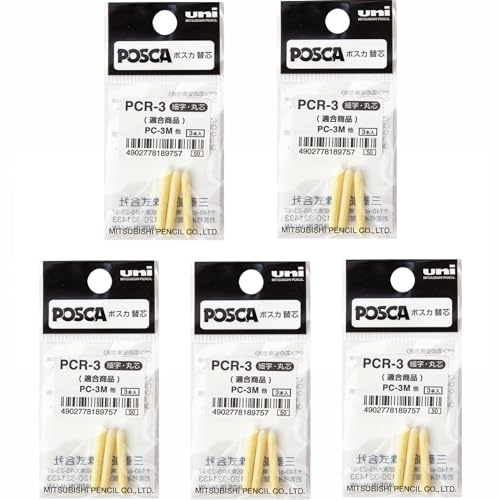 Uni-Ball Posca 3 Replacement Tips Pack of 5 Bags/Chalk Marker Tapered Fine PCR3 0.9 – 1.3 mm