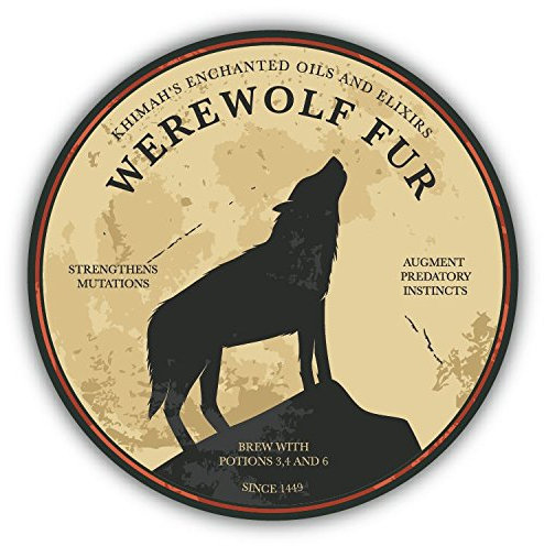 Halloween Potion Werewolf Fur Vintage Hochwertigen Auto-Autoaufkleber 12 x 12 cm