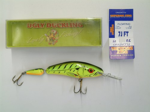 Ugly Duckling - Wobbler - Dekor Firetiger (7JFT) - Länge 9,5 cm - 12 Gramm - Schwimmend - 2-teilig