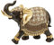 Deco 79 Skulptur aus Polystein Polystone Elefant 22,9 cm H – 69476, Gold, Weiß, Braun, 9 H