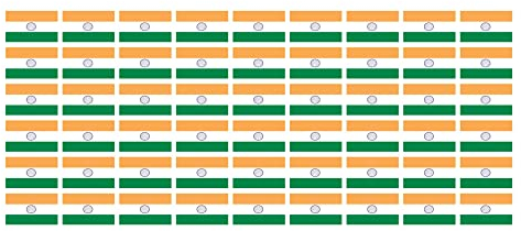 INDIGOS UG - Mini Aufkleber Set - Pack glatt - 20x12mm - selbstklebender Sticker - Fahne - Indien - Flagge - Banner - Standarte fürs Auto, Büro, zu Hause und die Schule - 54 Stück - für Auto, Laptop