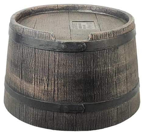 Fuß für Wasserauffangbehälter, in Form eines Fasses (Wiskey, 50 l) – PE, braun – H 20 x Ø 40 cm